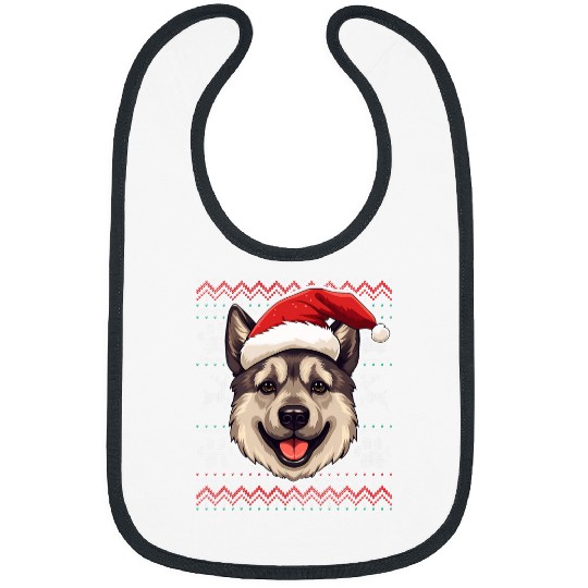 Discover Norwegian Elkhound Santa Hat Christmas Funny Dog Mom Dad 1 Bibs