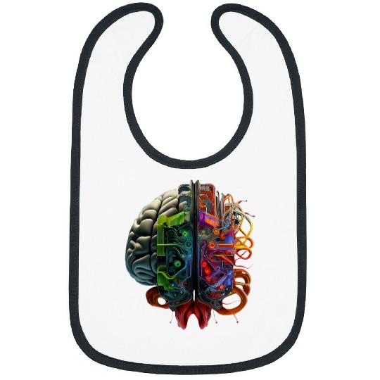 Human Robot AI Computer Brain Bibs