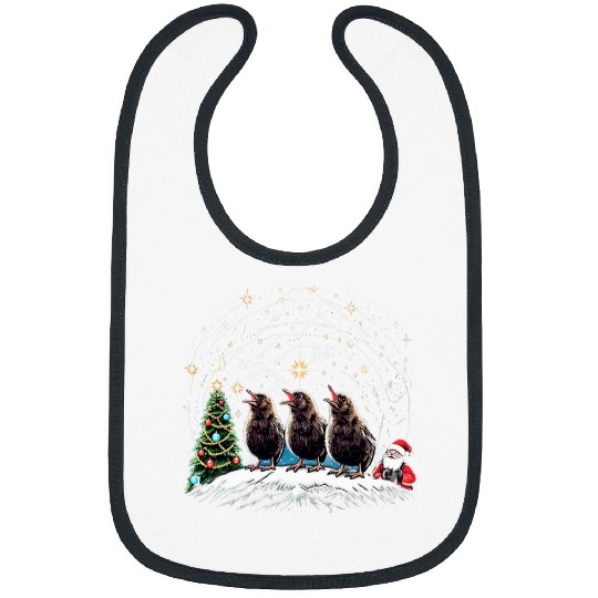 New Zealand Kiwi Birds Singing Christmas Carols Santa Art Bibs