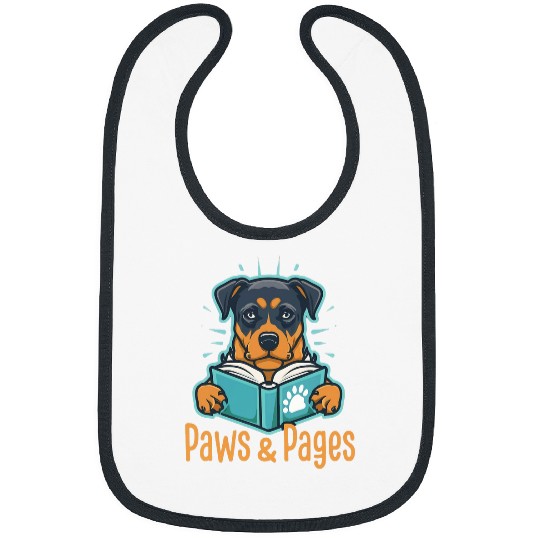 Paws and Pages Book reading Rottweiler 1 Bibs