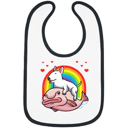 Miniature Bull Terrier Dog With Blobfish Bibs