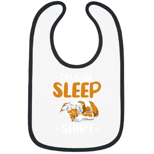 Official Sleep Pillow Pose Sleeping English Bulldog Bibs