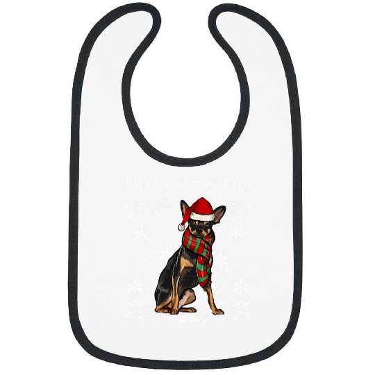 Merry Christmas Ornament Miniature Pinscher xmass Santa 1 Bibs