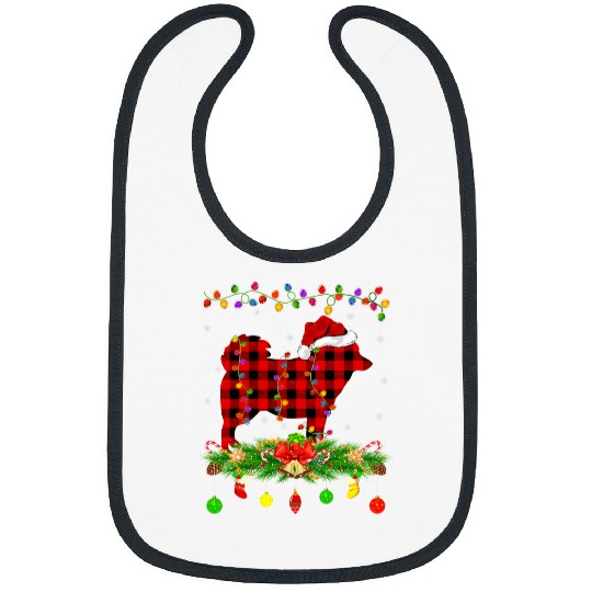 Matching buffalo plaids Schipperke Dog Christmas Pajama Bibs