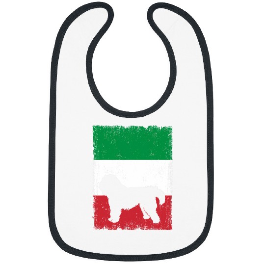 Old English Sheepdog Sheepie Dog Italy Flag Italian Vintage Bibs