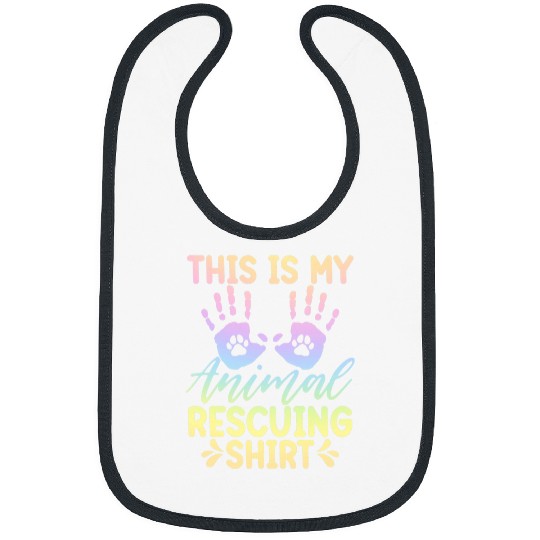 Pastel Rainbow Animal Rescue Graphic Art Design Bibs