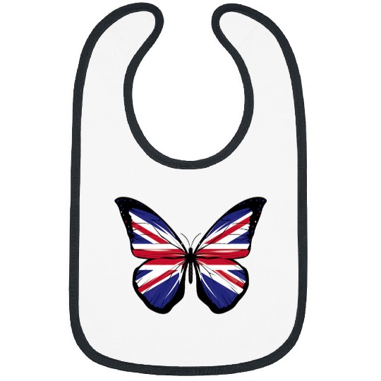 Womens Union Jack Butterfly Butterflies Flag Wings British UK Flag Bibs