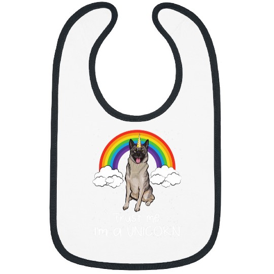 Rainbow Norwegian Elkhound Trust Me Im A Unicorns Dog Bibs