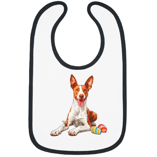 Ibizan Hound Dog Breed Happy Easter Men Women Kids Bibs