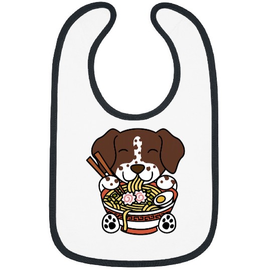 Ramen Noodles German Shorthaired Pointer Dog Bibs