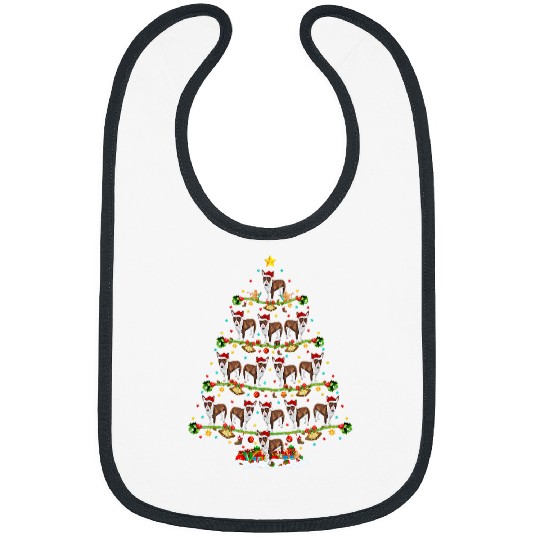 Funny xmass Lighting Santa Bull Terrier Christmas Tree Bibs
