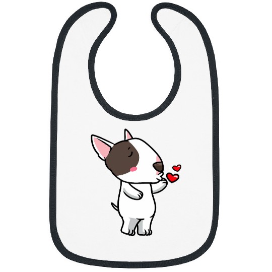 Miniature Bull Terrier Dog Kisses Bibs