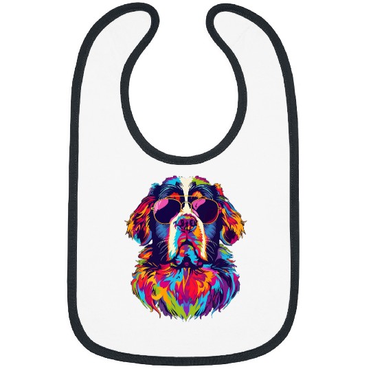 Saint Bernard Lovers Design Pop Art Funny St Bernard Dog Bibs
