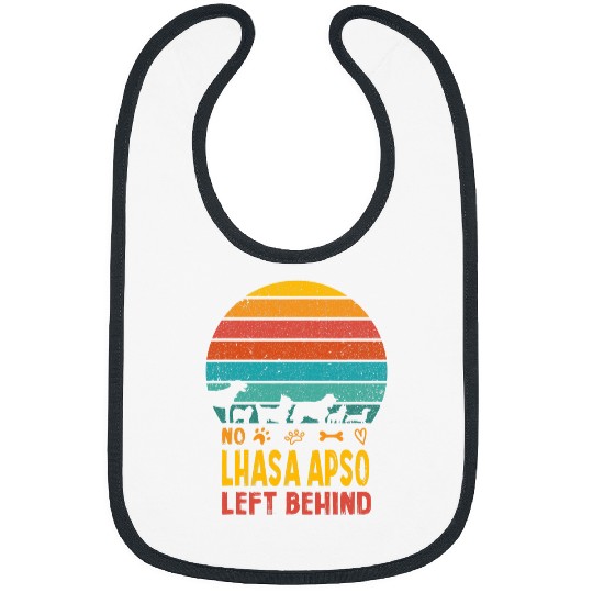 No Lhasa Apso Left Behind Dog Lover LongHaired Lhasa Pets Bibs