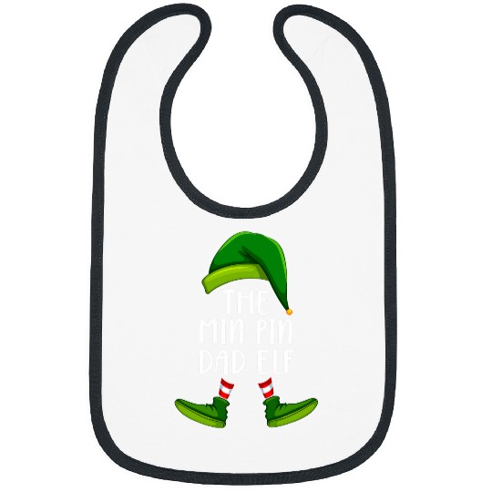 Miniature Pinscher Dad Dog Elf Funny Christmas Pajama Men Bibs