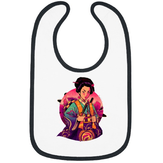 Japanese Style Samurai Geisha Art Aesthetics Bibs