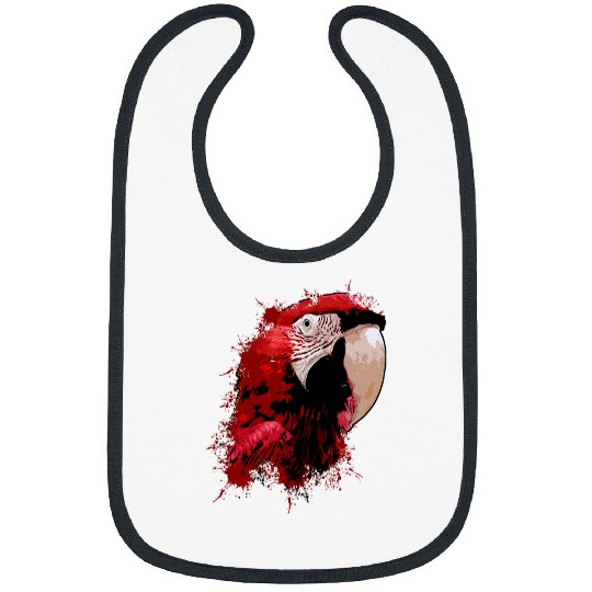 Red Maukee 2Parrots Cockatoo Bird Lover Pet Parrot Bibs