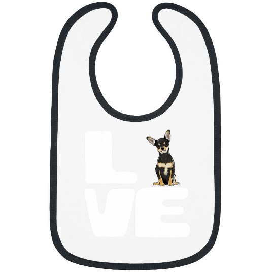 I Love My Black Chihuahua LAmour Love Bibs