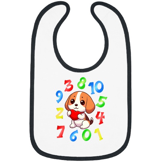 Number Day Kids Cute Beagle Dog Numbers Boys Girls Costume Bibs