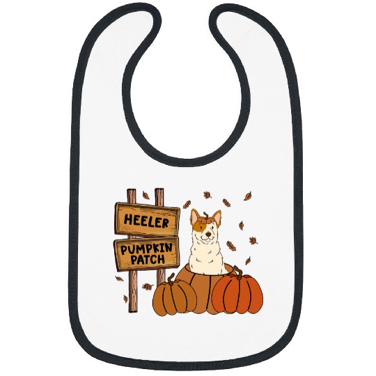 Red Heeler Pumpkin Patch Dog Lovers Thanksgiving Halloween Bibs