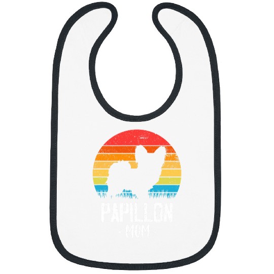 Papillon Dog Mom Mommy Mama Fur Parent Bibs