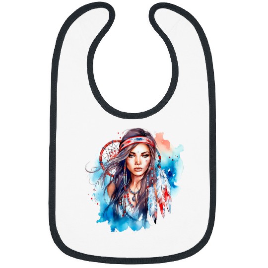 Native American day pretty indigenous woman Bibs