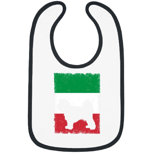 Dog Maltese Italy Flag Italian Vintage Mom Dad Bibs