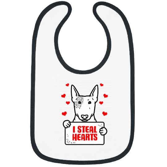 Miniature Bull Terrier Valentines Day Dog Love Bibs