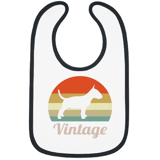 Miniature Bull Terrier Dog Lover vintages Retro Style Bibs