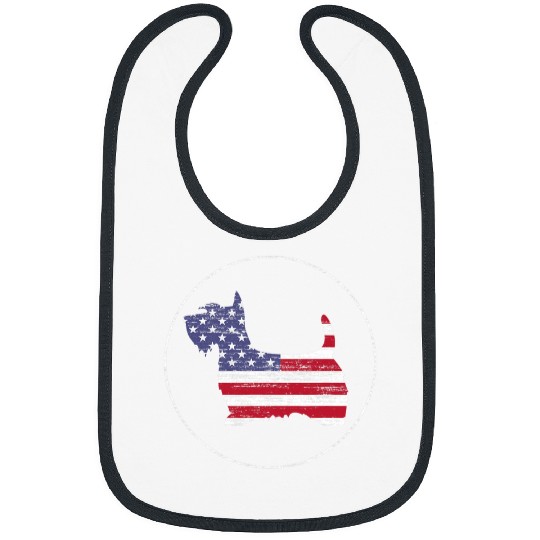 Dog Scottish Terrier American Flag Patriotic Dog Owner Bibs