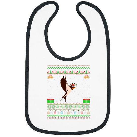 Reindeer Santa Hat Matching Ugly Swallow Bird Christmas Bibs