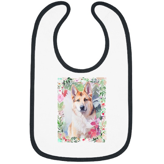 German Shepherd Animal Nature Flowers 2 Colorful Gift Bibs