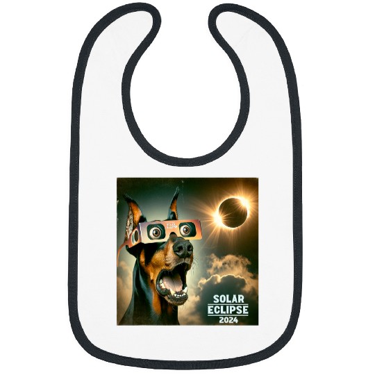 Funny Selfie Doberman Pinscher Womens Mens Solar Eclipse Bibs
