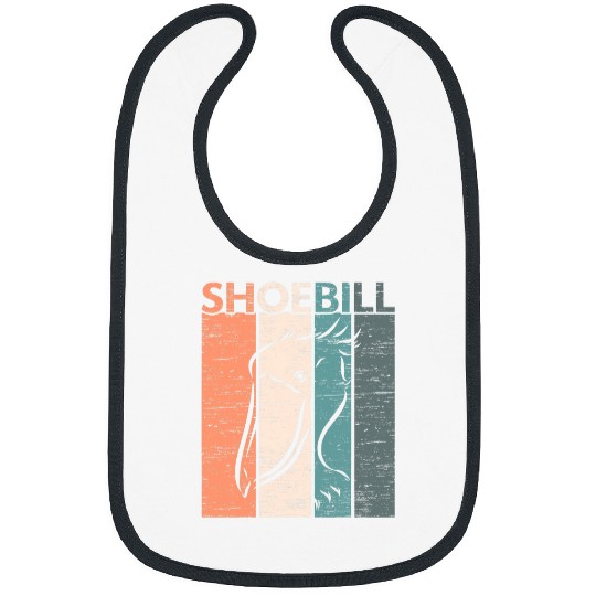 Retro Shoebill Stork Whalehead Bird Lover Birdwatching Bibs