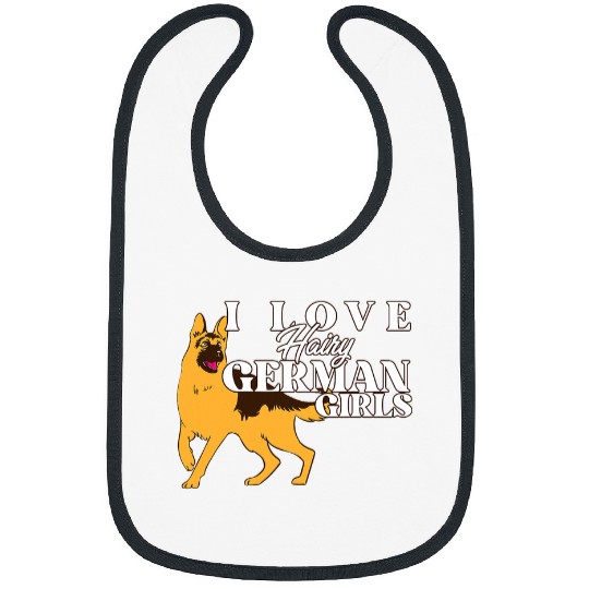 Funny German Shepherd Mama Dad I Love Hairy German Girls Bibs
