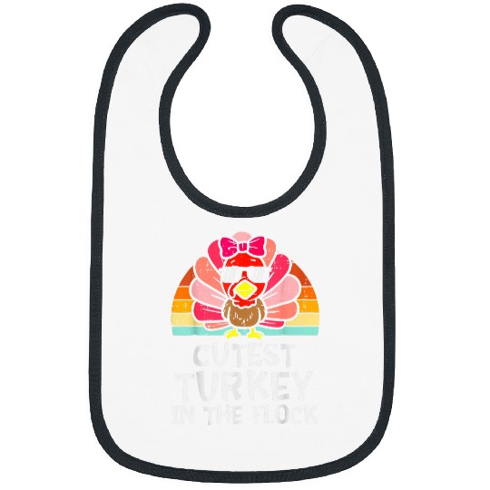 thanksgiving cutest turkey in 2flock girls kids Bibs