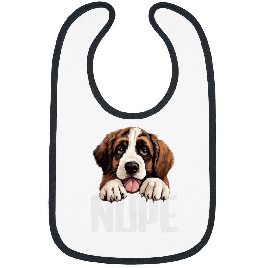 Nope Lazy St  Bernard Dog Lover Cute St  Bernard Mom dad Bibs