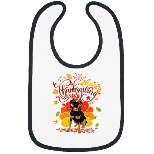 Rottie Owner Rottweiler Turkey Happy Thanksgiving Bibs
