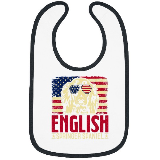 Patriotic English Springer Spaniel Pet Lover Breed Dog Lover 1 Bibs