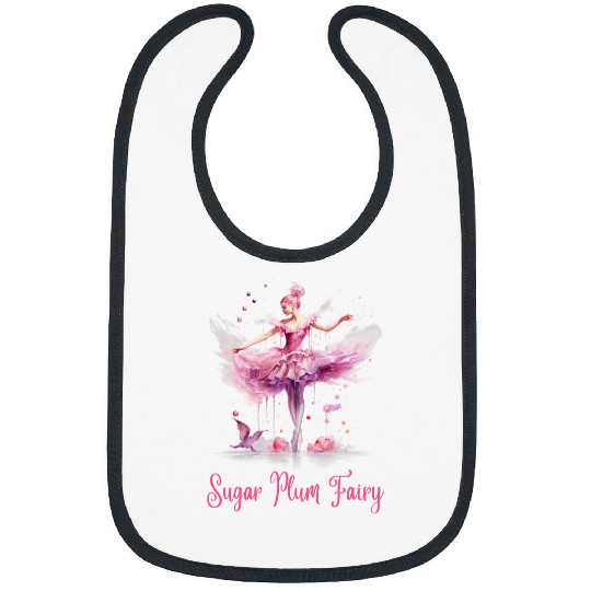 Sugar Plum Fairy Enchanting Nutcracker Ballet Fans Bibs