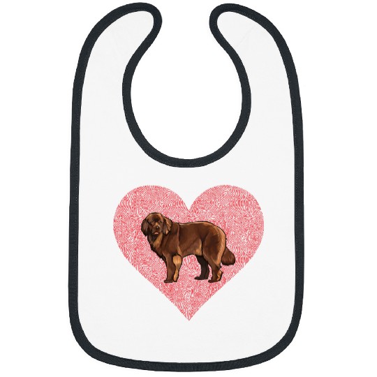Newfoundland Valentines Day Dog Love Fingerprint Bibs