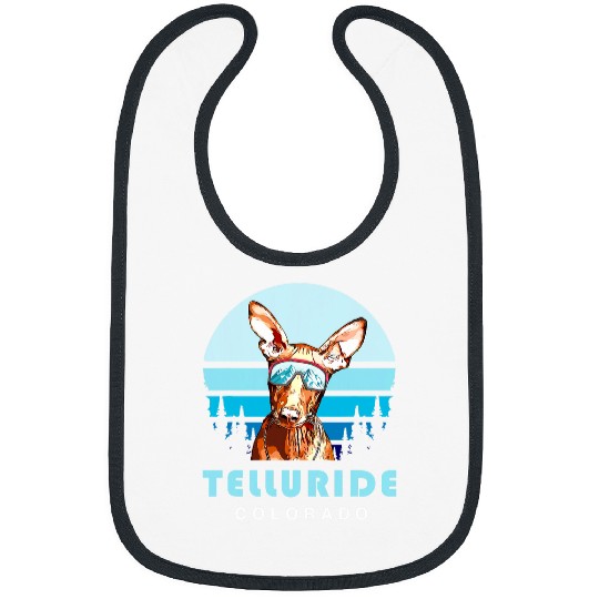 Pharaoh Hound Winter Skis Telluride Colorado Dog Lover Bibs