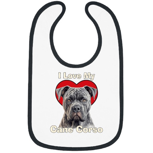 I Love My Cane Corso Puppy Dog Bibs