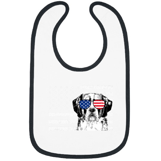 Saint Bernard Dog 4th of July US American Flag Patriotic Bibs