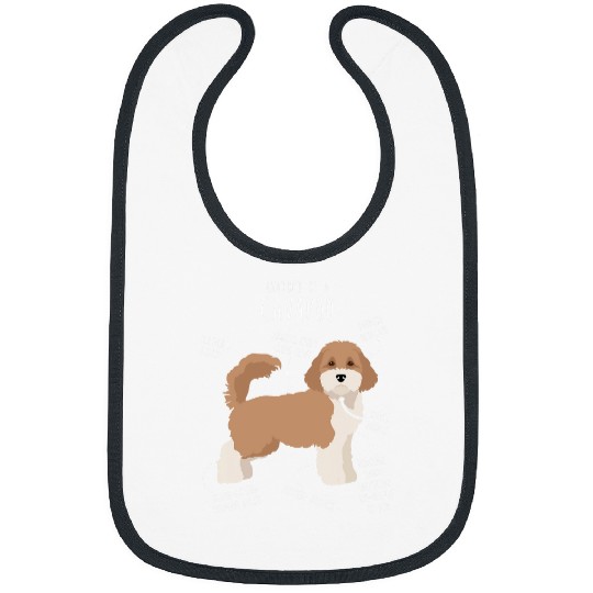 Parti Cavapoo Dog Anatomy Cute Funny Cavoodle Pet Mom Dad Bibs
