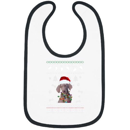 Weimaraner Dog Christmas Lover Dog Bibs