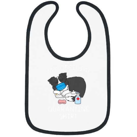 Official Quarantine   Border Collie Dog Men Women Bibs