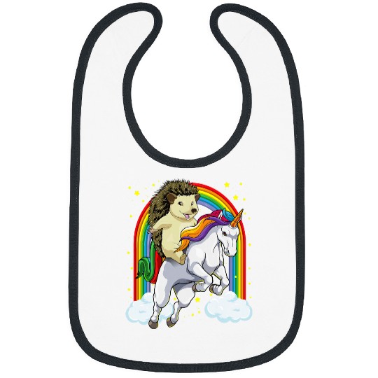 Porcupine Riding Unicorns Funny And Magical Porcupine Unicorn Bibs
