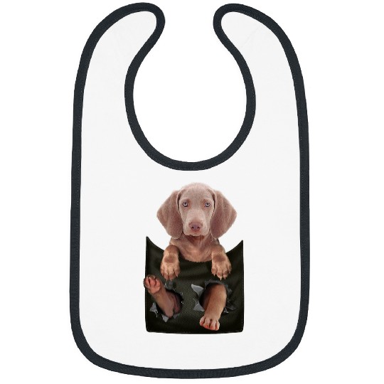 Weimaraner dog in print pocket funny for dog lover Bibs