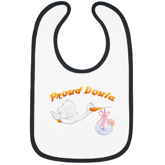 Womens Proud Doula Pregnancy Expecting Mom Mother Baby Babies Stork Bibs